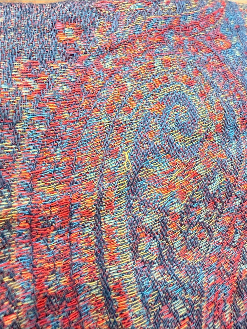 Pashmina Silk Scarf Paisley Fringe Scarf in Blue and Purple